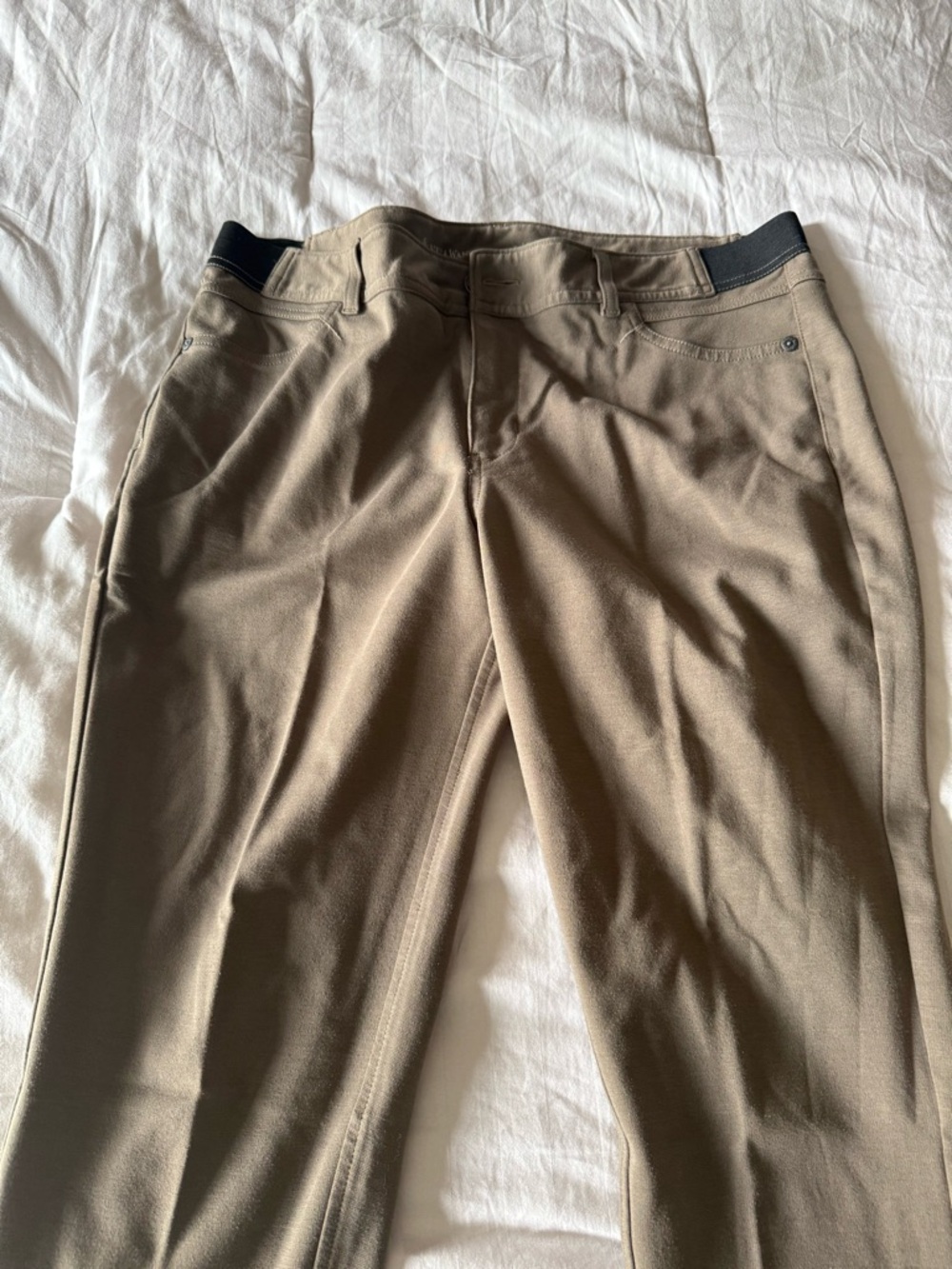 Elastic Khaki Chino Pants